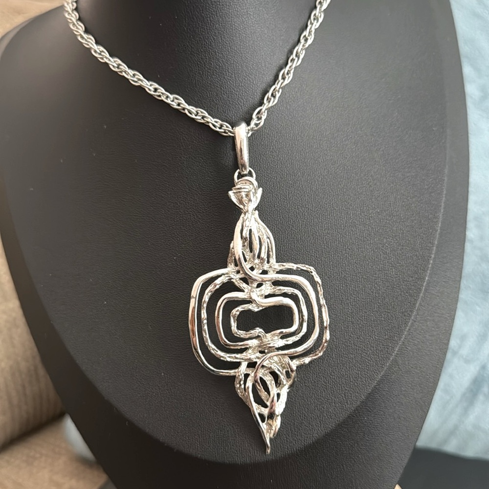 MCM Brutalist Style Dolan Silver Tone Necklace